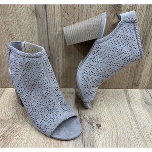 LC Lauren Conrad Hazelnut Heel Out Peep Toe Shoes Women's Size 7.5 Taupe 116367